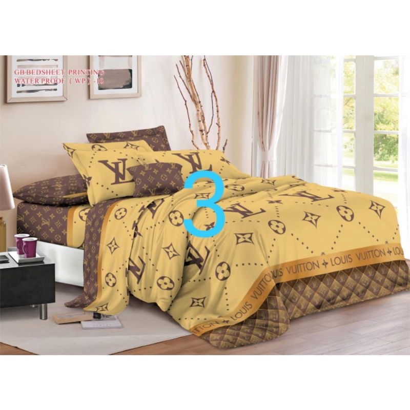 Sprei waterproof motif murah !! Sprei anti ompol sprei murah-Wp lv gold