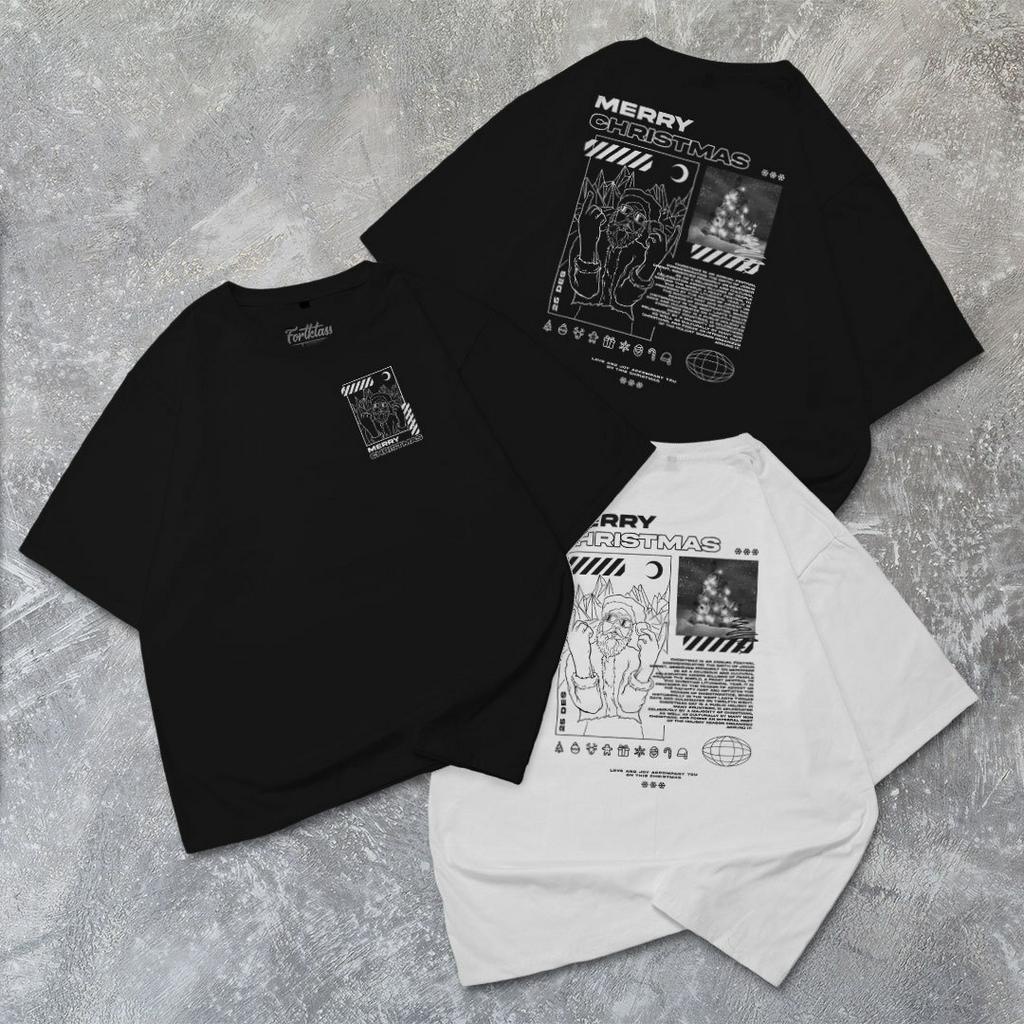 FortKlass Kaos Oversize CHRISTMASTREET T-Shirt Cowok Premium Natal