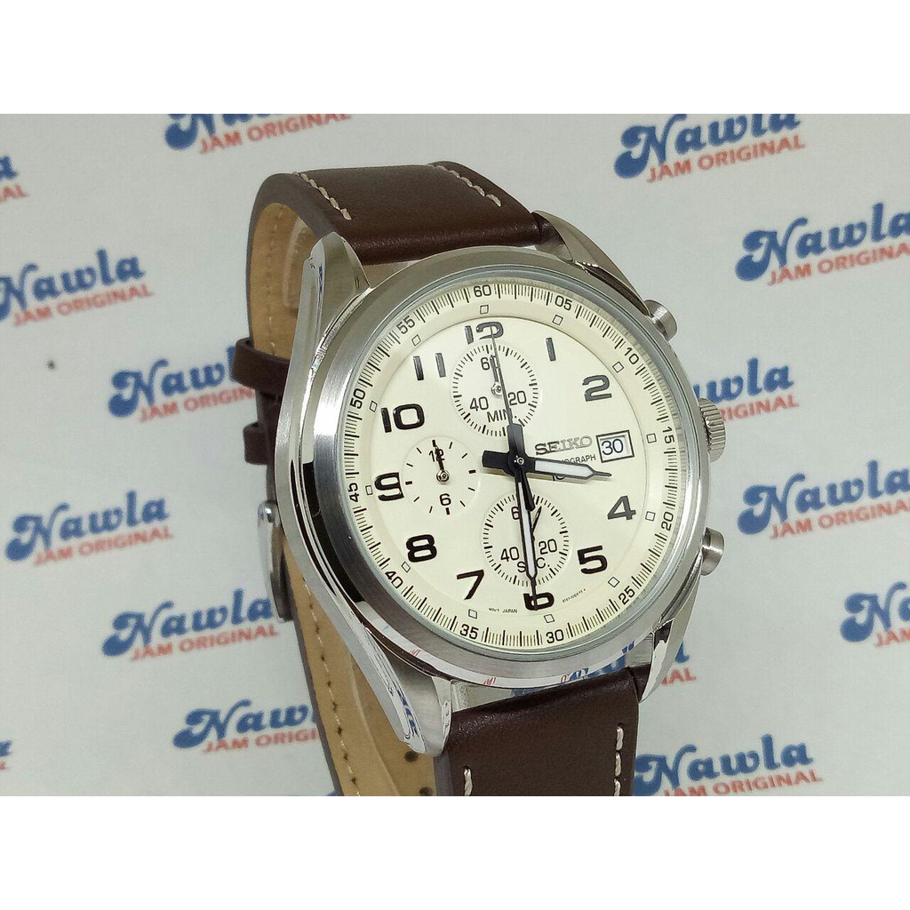 Seiko Quartz SSB273P1 Chronograph Brown Leather - Jam Pria SSB273