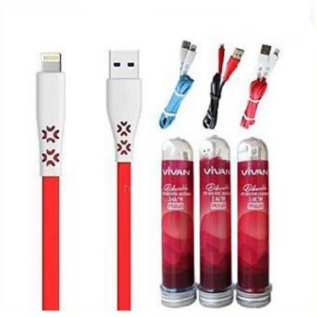 Kabel Data Charger Casan Vivan Mini Tube CTL100 iPhone 5 6 7 8