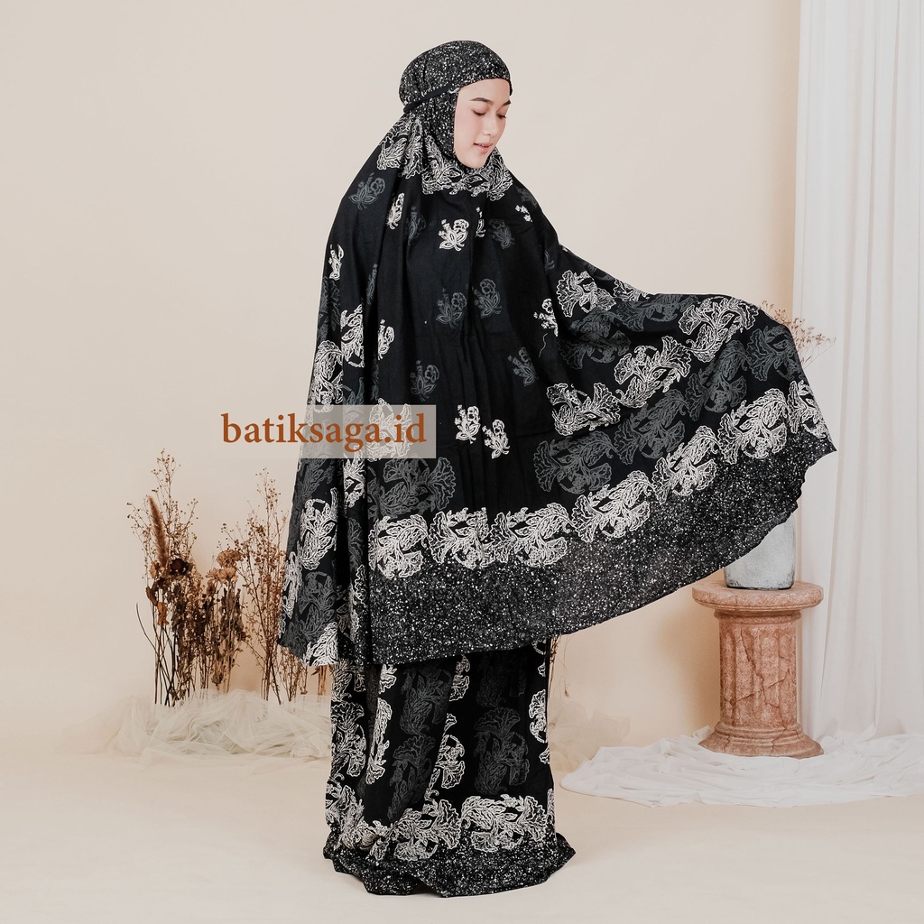 Mukena Batik Series "L" by Batik Saga | Mukena Batik Original Cap Bahan Paris Katun Ukuran Dewasa Ju