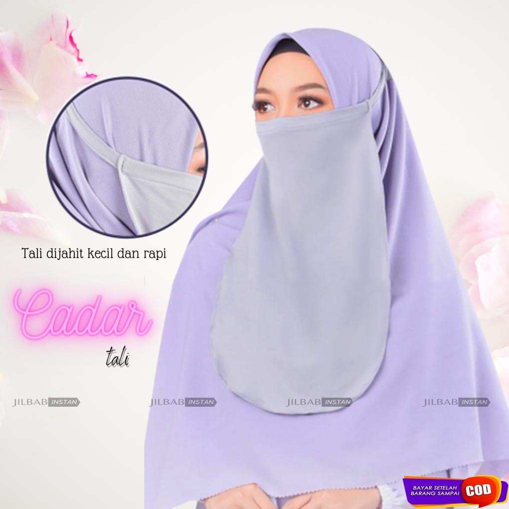 Cadar Niqob Niqab Jersey Tali Biasa/Karet Adem Nyaman