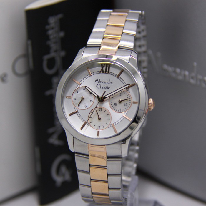 ALEXANDRE CHRISTIE 2815 WANITA SILVER ROSEGOLD ORIGINAL AC2815 AC 2815 JAM TANGAN CEWEK ARLOJI CEWEK