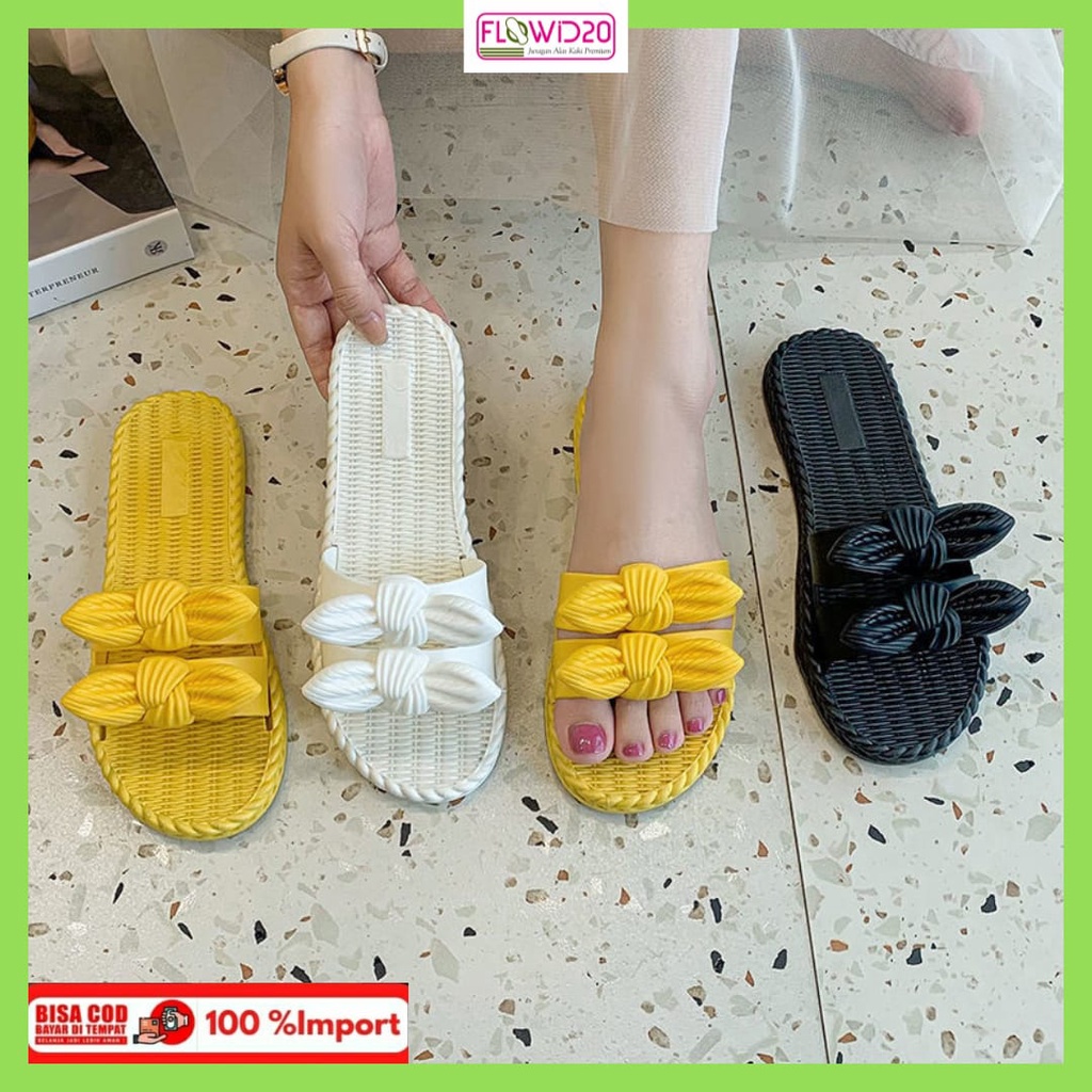 sandal korea fashion wanita import sandal flat wanita 116