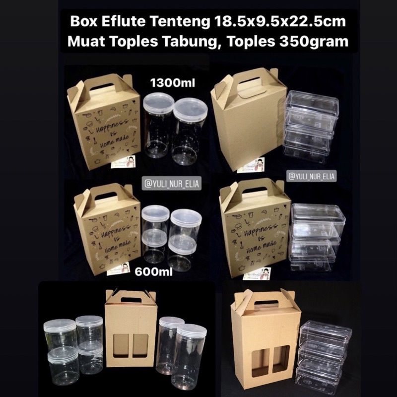 

Box Eflute Tenteng 18.5x9.5x22.5cm Muat Toples Tabung 9cm Hapiness