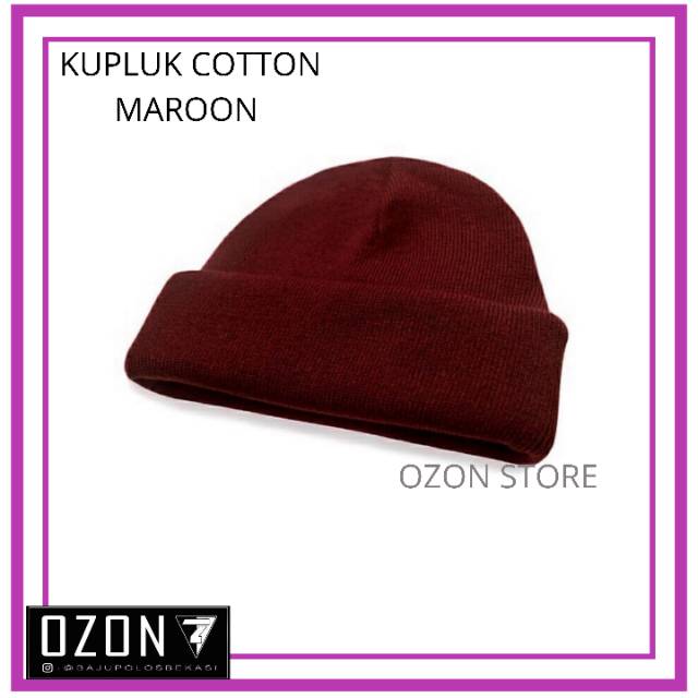 Kupluk Rajut Polos Katun Short Beanie Hat Caps Distro NAVY/ Biru Dongker