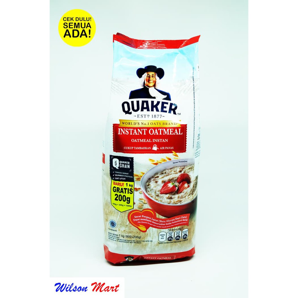 

QUAKER INSTANT OATMEAL MERAH 800 GRAM