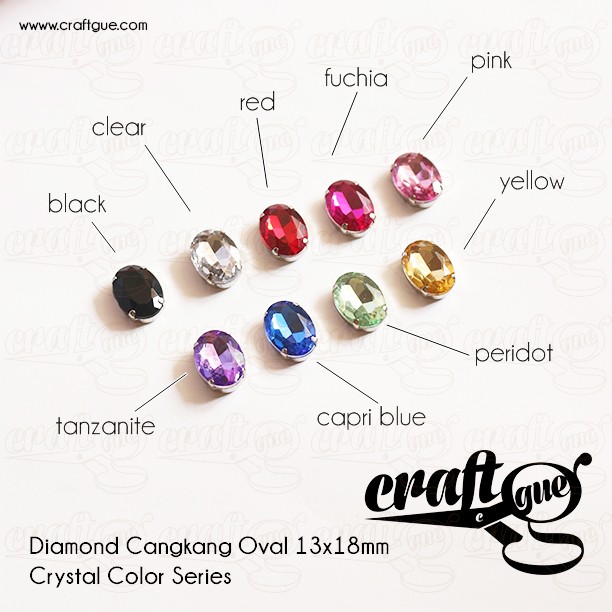 Diamond Cangkang Oval 13x18mm