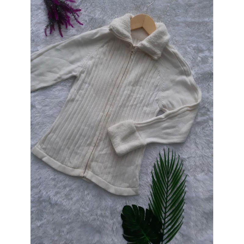 Sweater Rajut Premium Wanita Resleting Depan