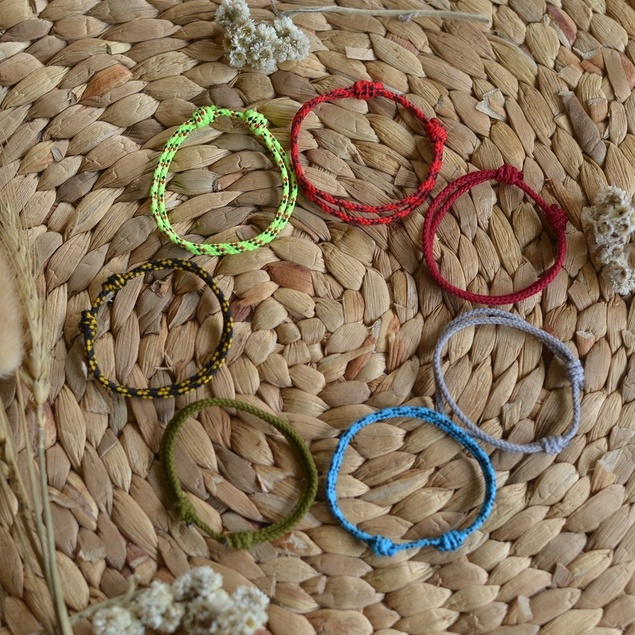 Gelang Couple Tali Prusik Polos Pria Wanita Handmade Aksesories Cewek Cowok Free Emas Antam