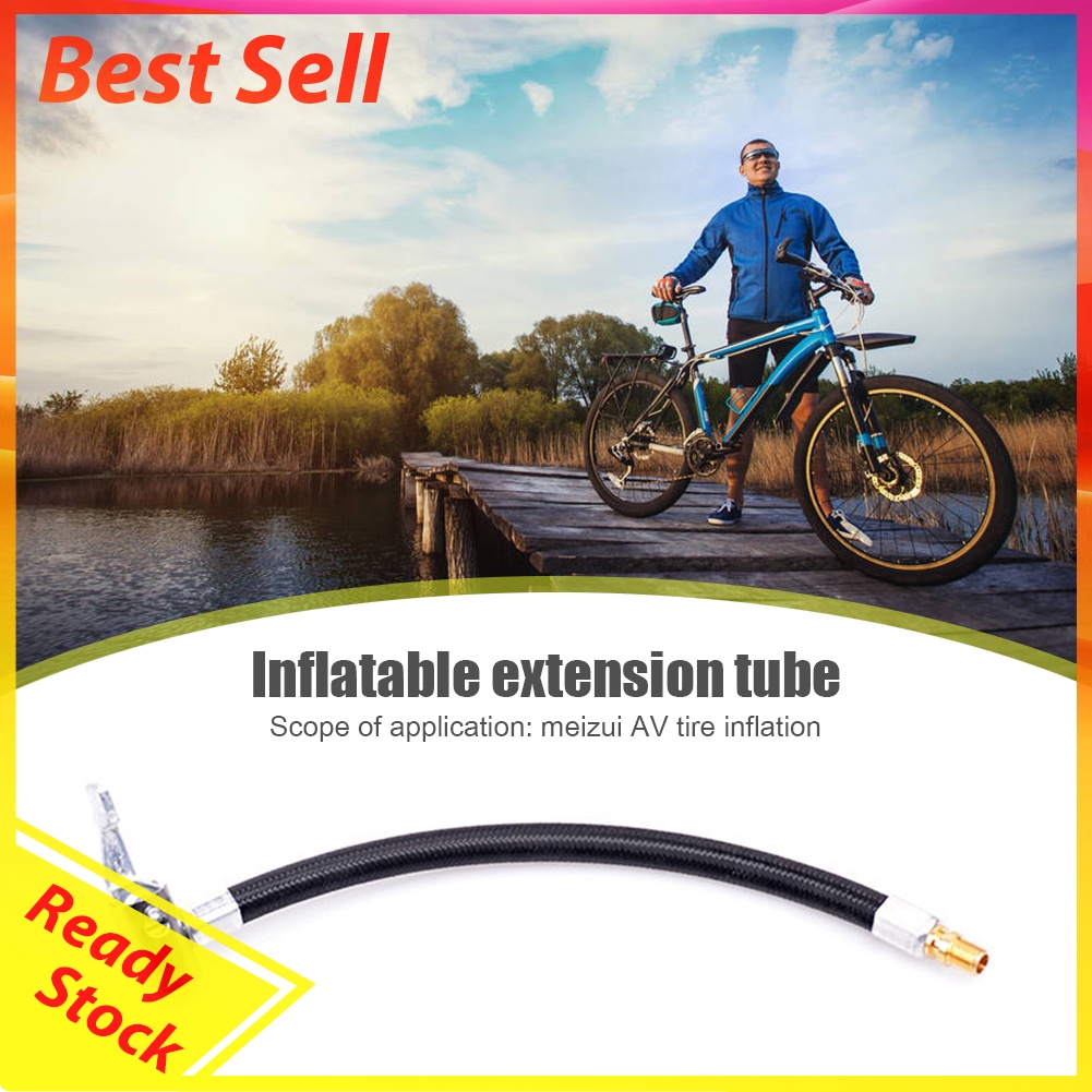 Motorcycle Car Bike Tyre Inflator Hose MTB Air Pump Extension Tube Adapter