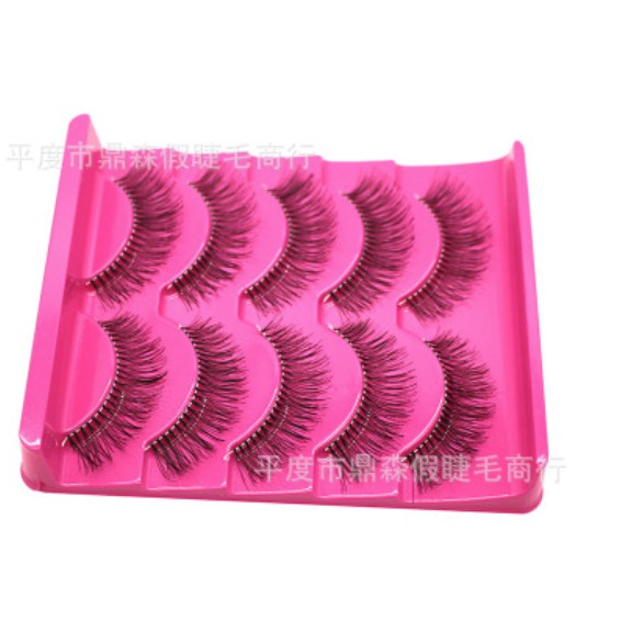 Bulu mata palsu 5 in / 5 pasang / bulu mata cetar / fake eyelash BOX PINK RANDOM