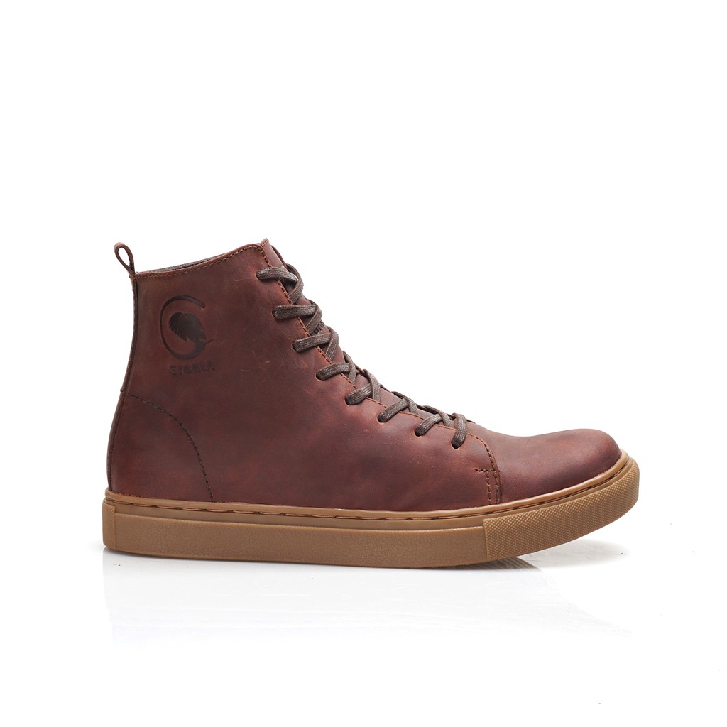 MAGNUS BROWN (Kulit Asli) - Sepatu Boots Pria Kasual Kulit Klasik Vintage Sporty Casual Cowok - Boot Kulit