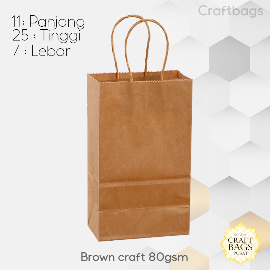 

Paper bag mini tinggi 25x7x11 CM / Paper bag kado mini souvenir wedding packing olshop online shop / Papper bag kertas warna coklat / Paperbag mini murah tali kertas