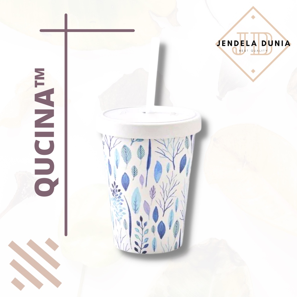 Tumbler Gelas Botol Air Sedotan Qucina™️ Ramah Lingkungan 100% Recyclable