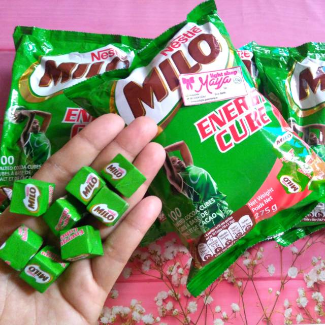 milo cube isi 100pc coklat permen halal cemilan anak sehat susu milo