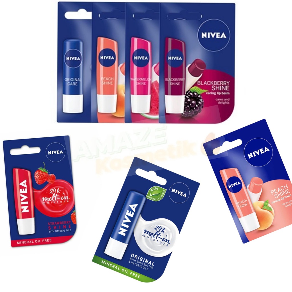 TERBARU!!! NIVEA Lip Care / Lip Balm 24H Melt in Mousture 4,8g BPOM