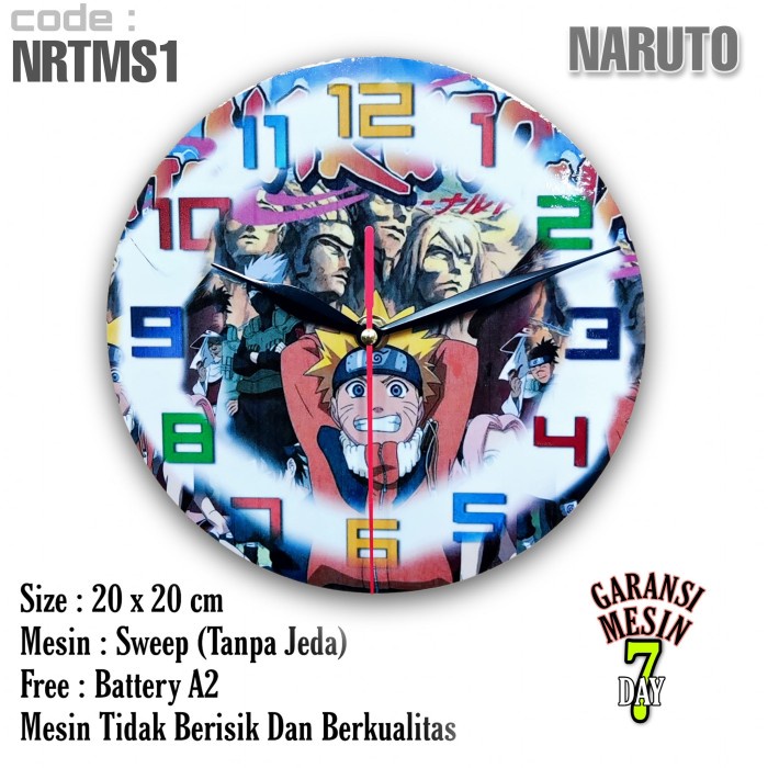 Jam Dinding ANIME NARUTO UZUMAKI SWEPP HALUS TIDAK BERISIK