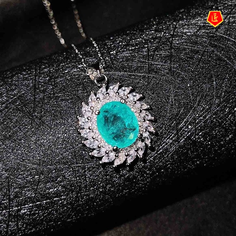 [Ready Stock]Light Luxury Gem Pendant Banquet Party Necklace Temperament