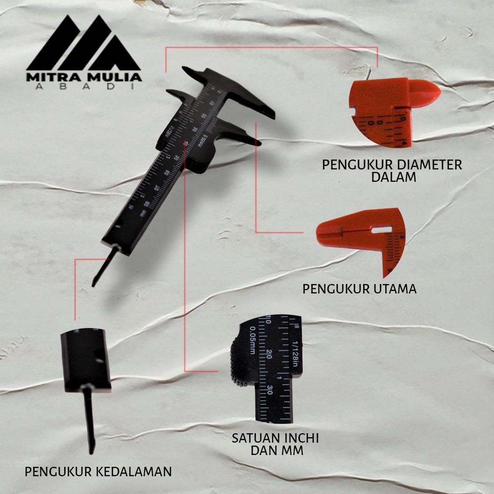 Jangka Sorong PVC 110mm I Jangka Sorong Sigmat Vernier Caliper Mini