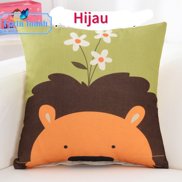 Sarung bantal sofa motif kepala binatang kartun 45×45CM