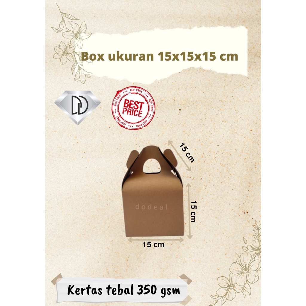 (10 PCS) TAS KUE BOLU Uk 15x15x15 cm KEMASAN HAMPERS KUE KERING 500 gr  TAS HAMPERS KUKER 500 gr KEM