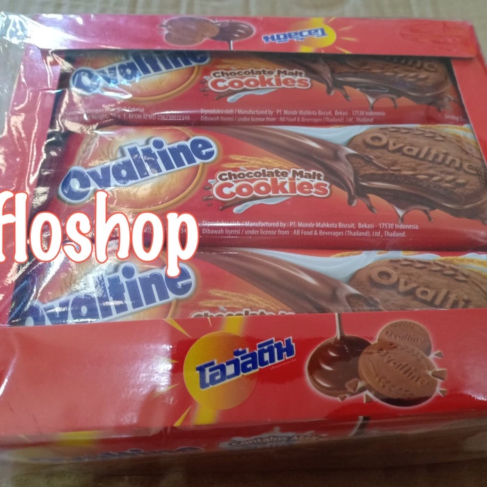 

Wafer-Biskuit- Biskuit Ovaltine Cookies Coklat (Box Isi 12) -Biskuit-Wafer.