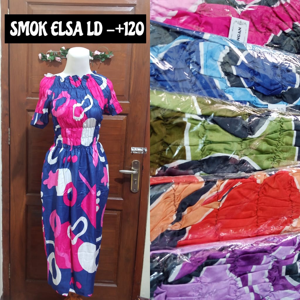 Baju Tidur Daster Smoke Elsa Jumbo Ld 120 Kerut Dada Jumbo Panjang