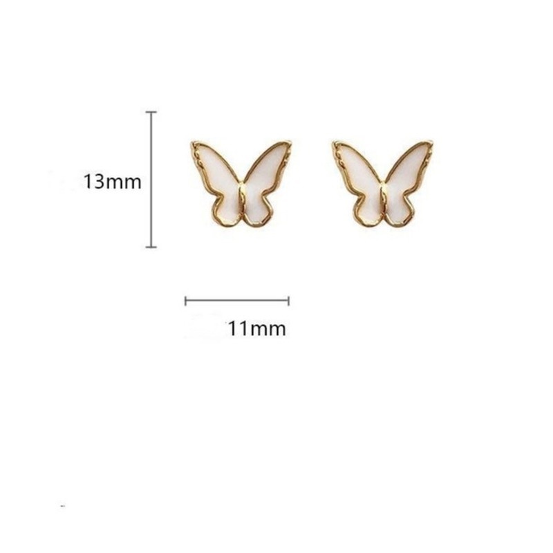 All-match fairy tale butterfly wings earrings mini exquisite white imitation shell earrings