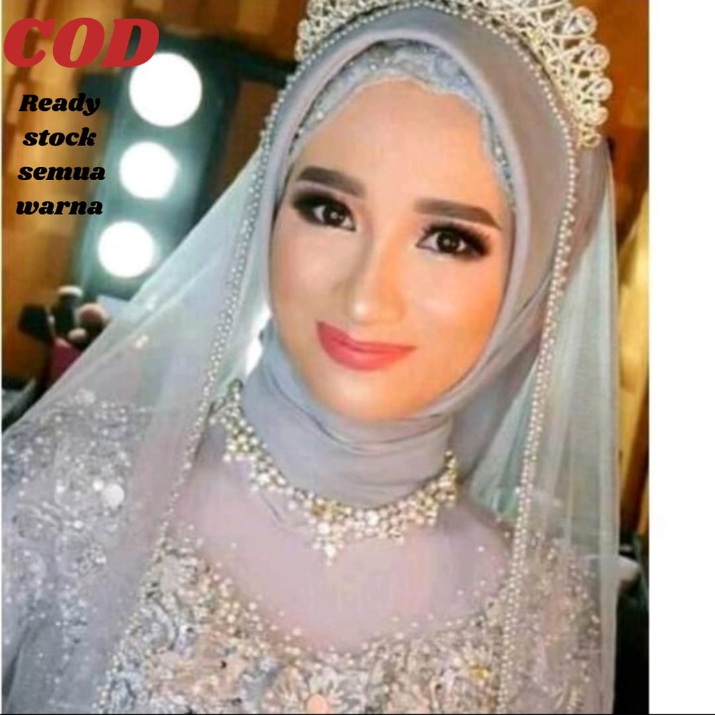 veil pengantin manik2 , kerudung pengantin hijab payet mutiara, kerudung wisuda, kerudung pengajian,