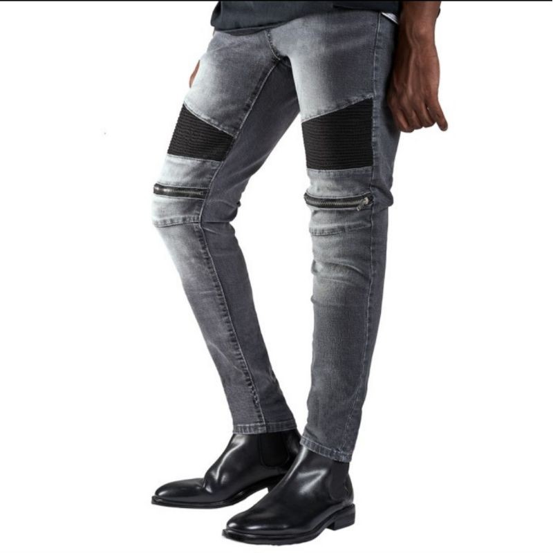 Rucas Season 6 Zipper Grey Biker Jeans size 34
