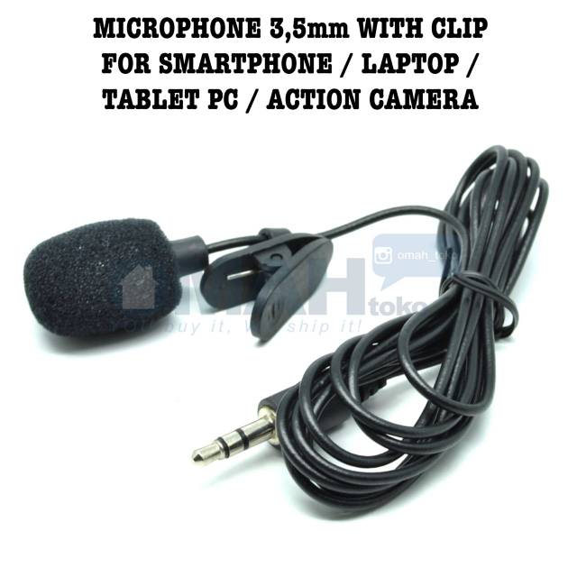 Microphone 3.5 mm with Clip for Smartphone Laptop Tablet PC Action Camera Xiaomi Yi GoPro SJCam