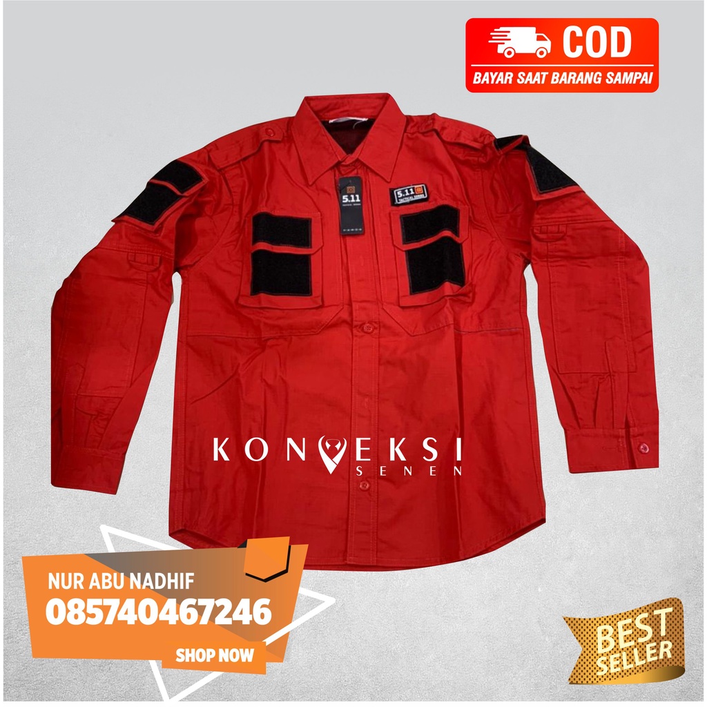 KEMEJA PANJANG TERLARIS TACTICAL WARNA MERAH