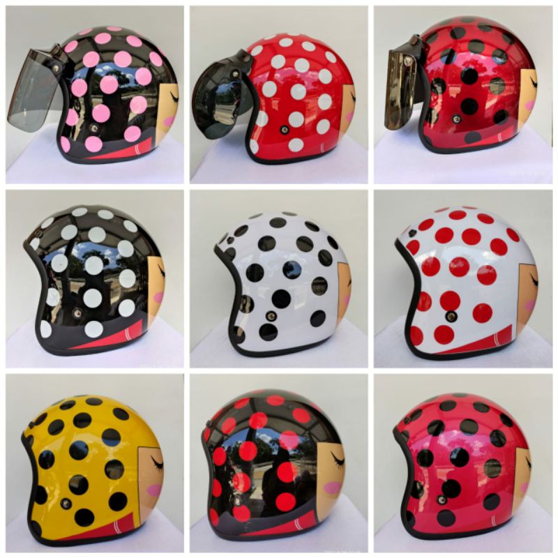 Helm Bogo Kimoni ORI merk JPN kaca cembunghitam/kaca datar hitam