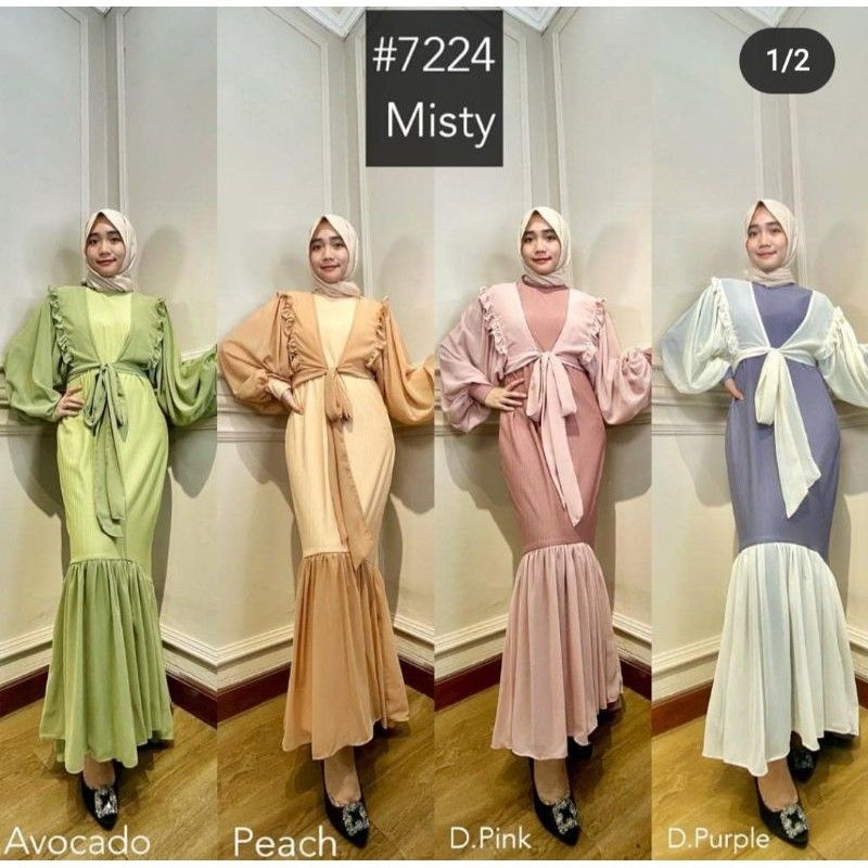 Gamis knit + outer sifon ceruty import