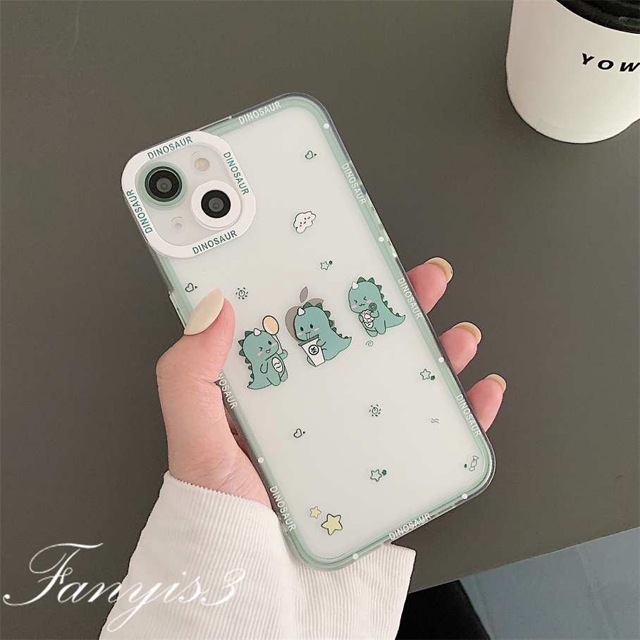 Compatible For iPhone 14 13 12 11 Pro Max XS Max XR X XS 8 7 6s 6 Plus SE 2020 Soft Case Bahan TPU Motif Kartun Dinosaurus Untuk