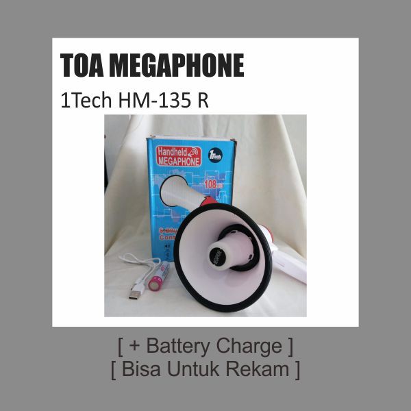 Megaphone TOA 1Tech Pengeras Suara Sirine Rekam Suara Battery Cas Charge Bat