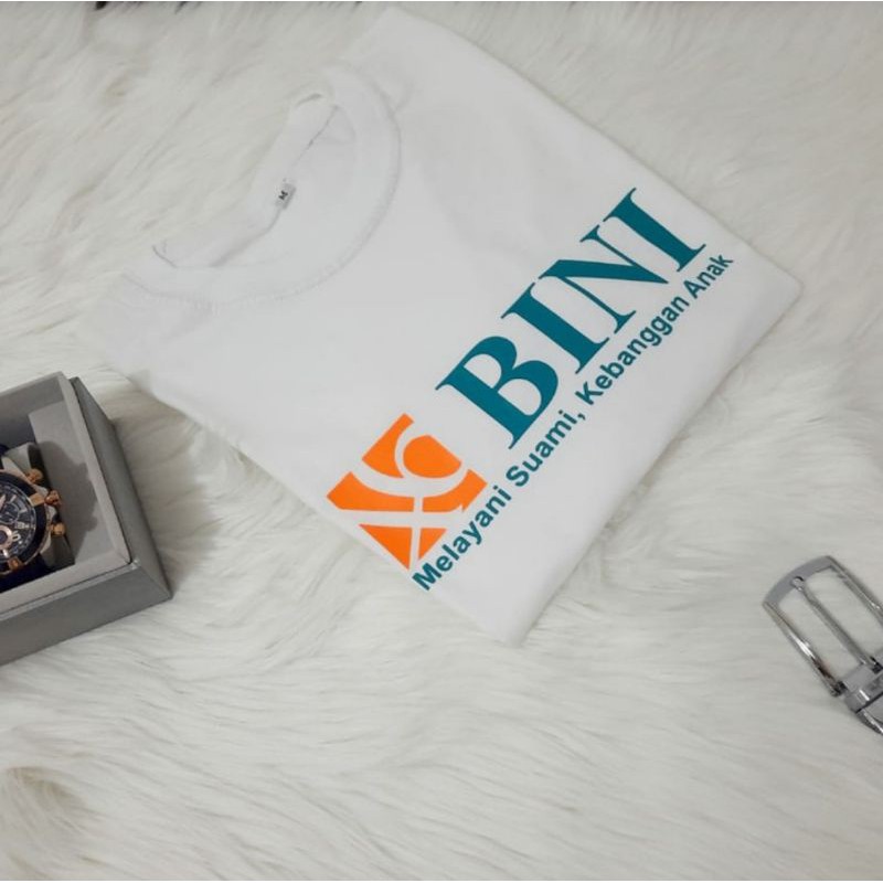 KAOS BAJU DISTRO CUSTOM KATA LUCU UNIK BINI PLESETAN BNI COMBED 30S