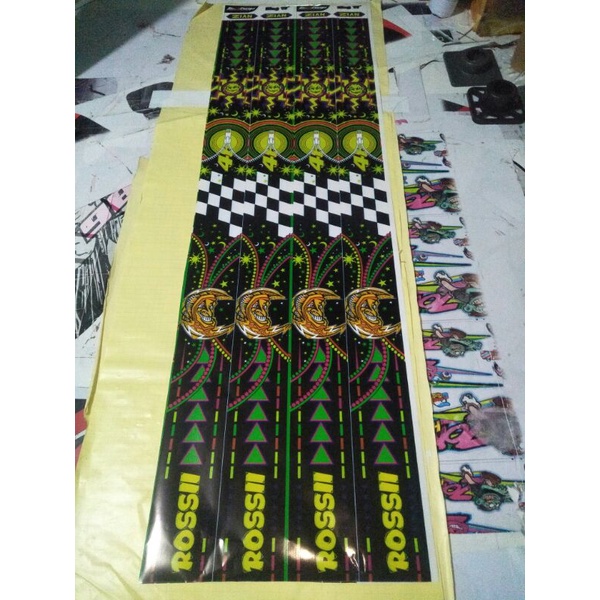stiker velg zian Rossi hitam/biru pilihan warna