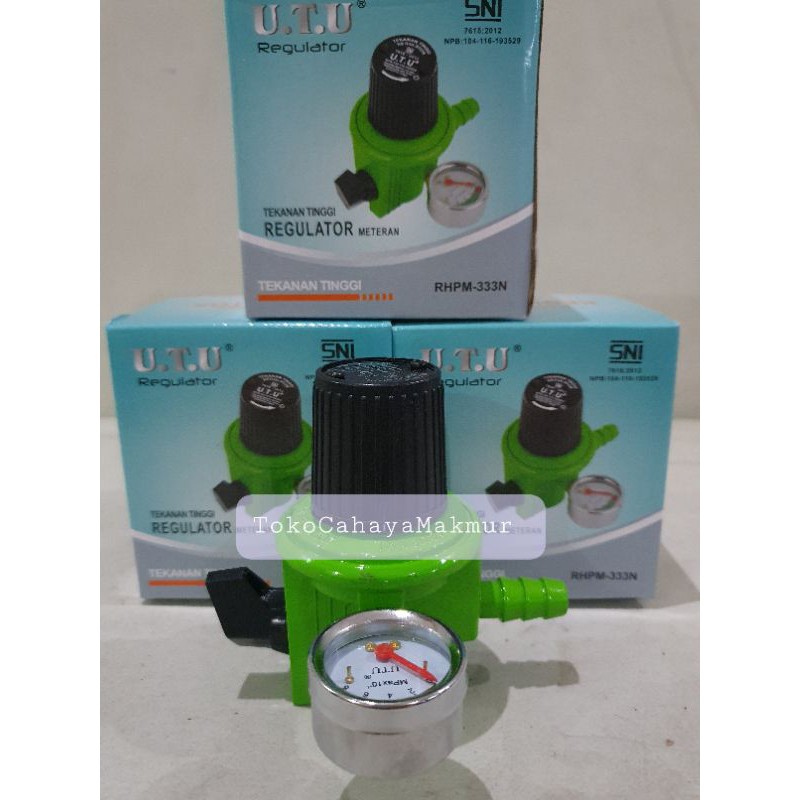 Kepala Gas Regulator / Kompor Gas + Meter UTU HP 333 Tekanan Tinggi