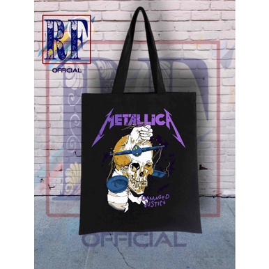 Tote bag band METALLICA DAMAGED JUSTICE / totebag tas jinjing sling bags waistbag / tas ransel slemp