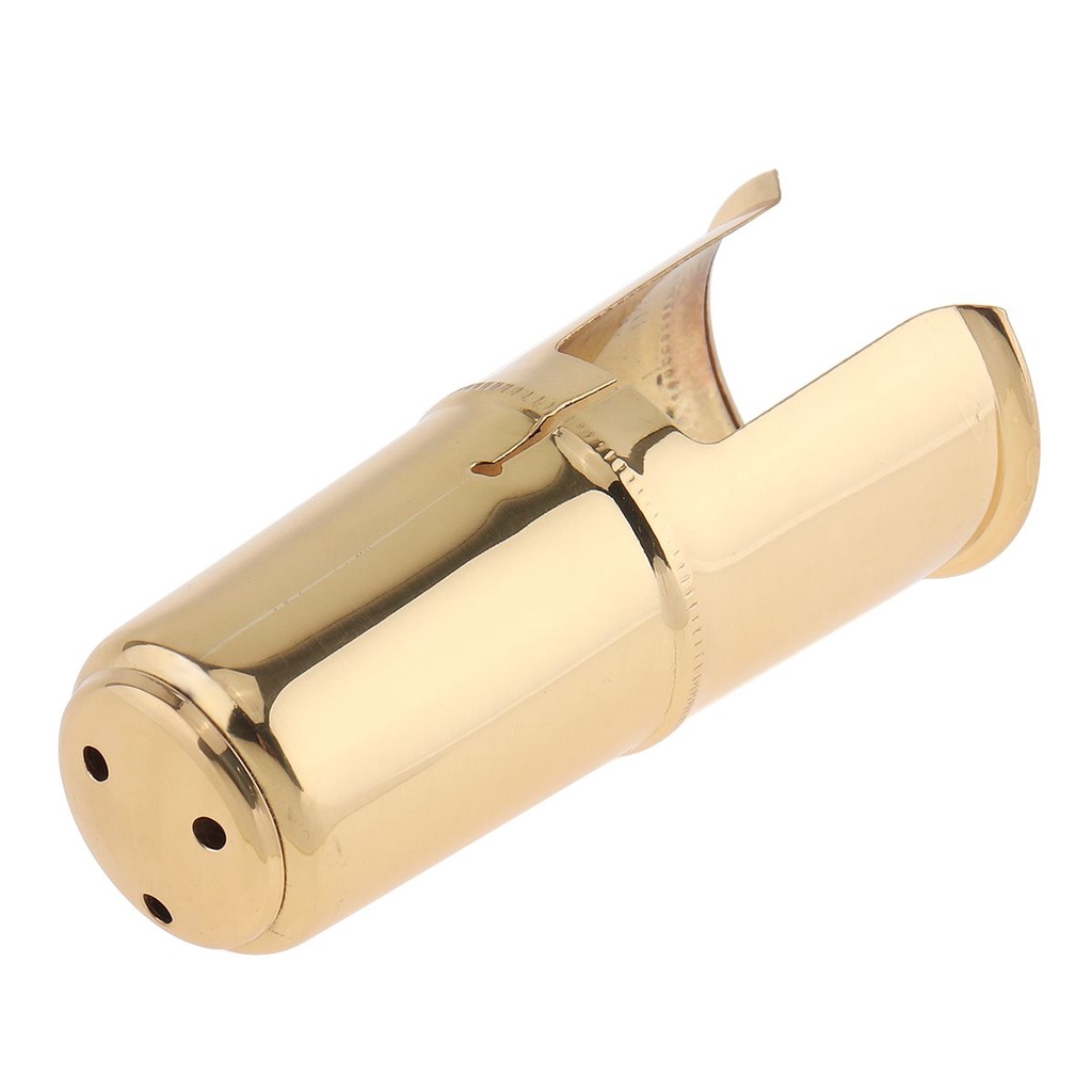 Mouthpiece Alto Saxophone Bahan Metal Lapis Emas Dengan Topi Pelindung Ligature