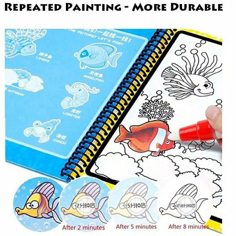 

Baru Restok HnW MAGIC WATER BOOK /WATER DRAWING / BUKU MEWARNAI ANAK / MAGIC PENA AIR Naik@daun