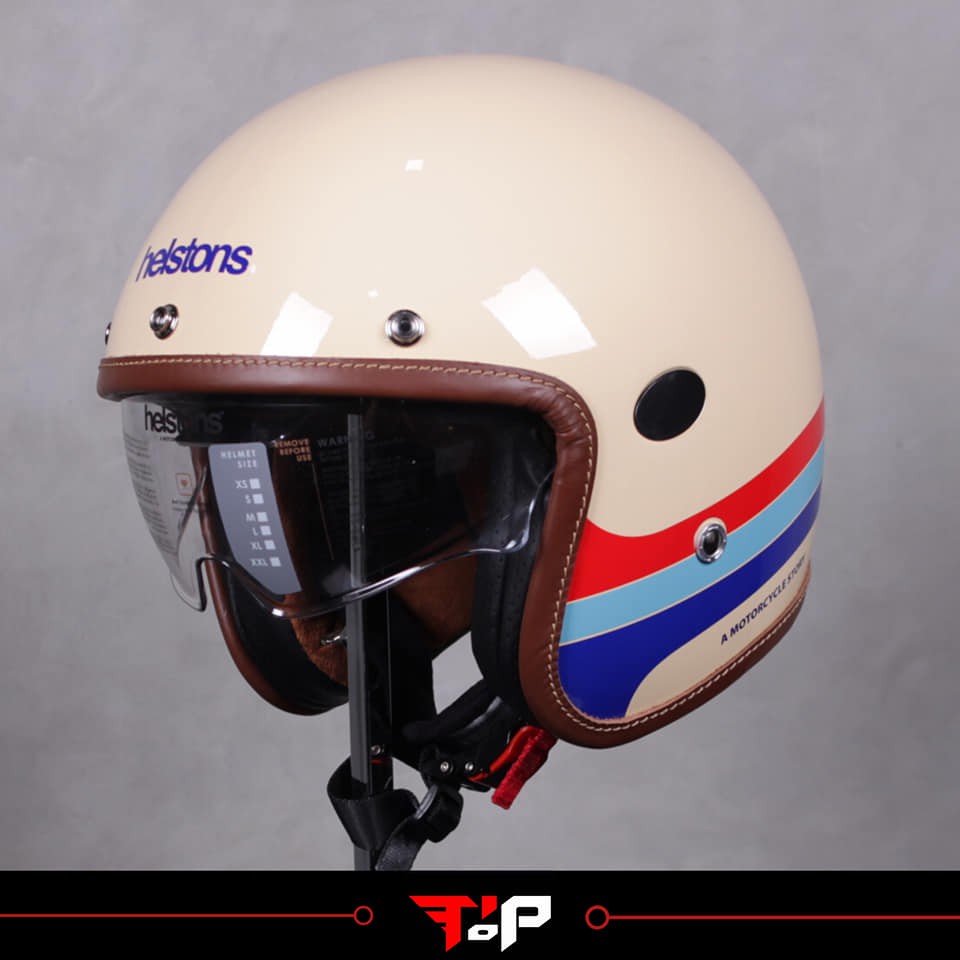 HELSTONS MORA CARBON BEIGE HELM HALF FACE