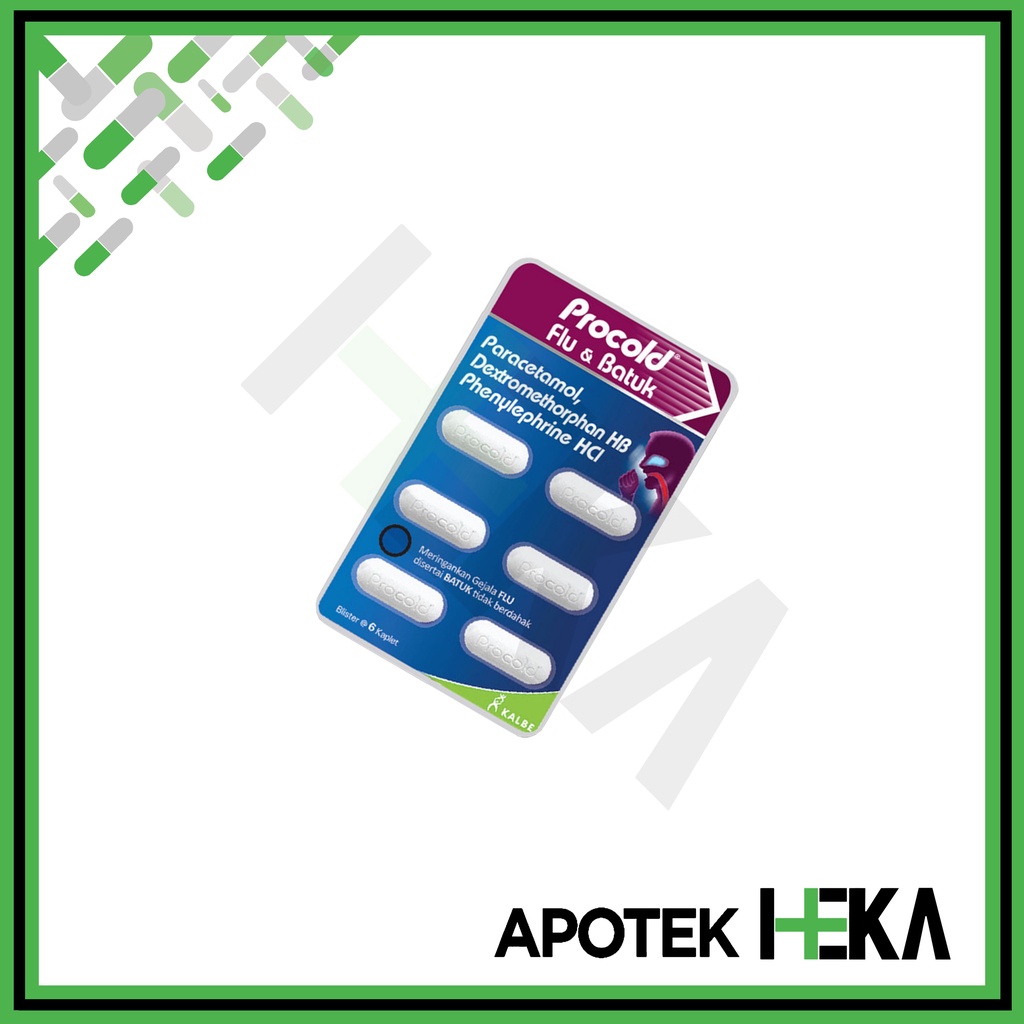 Procold Flu &amp; Batuk Strip 6 Kaplet Obat Flu Batuk Tidak Berdahak Biru (SEMARANG)