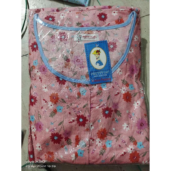 Piyama Cp set celana panjang Katun Motif Bunga Pretty girl-KODE 23C