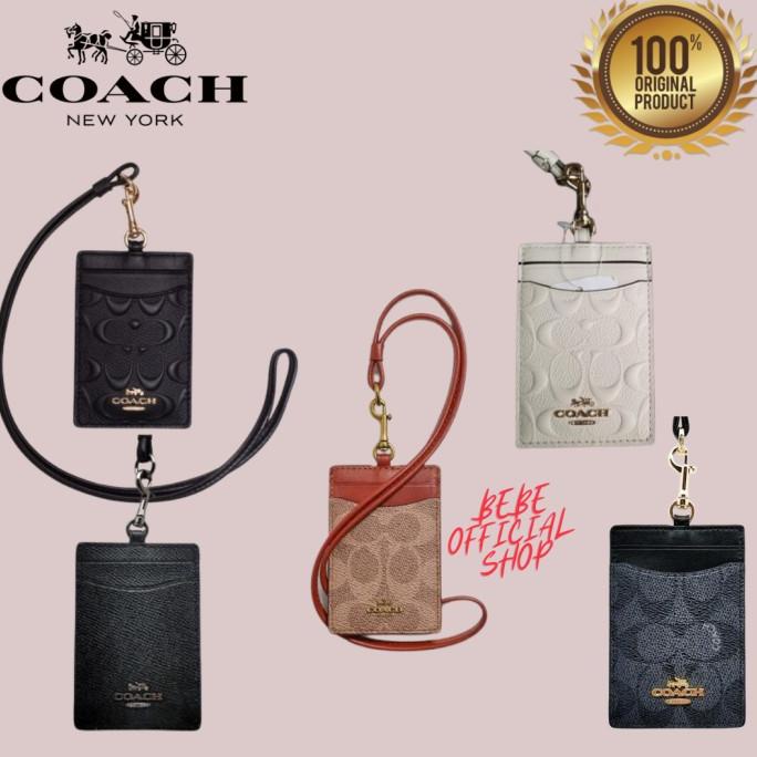 

Office & Stationery | Document Organizer | [Original] Coach Lanyard Id Card With Metal Logo In Signature Canvas | Best Seller