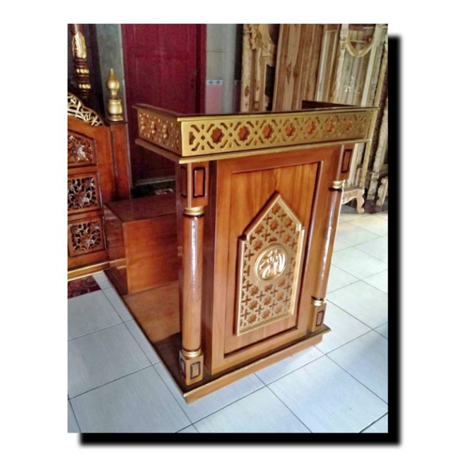 PODIUM MASJID PODIUM MUSHOLLA PODIUM JATI UKIR JEPARA