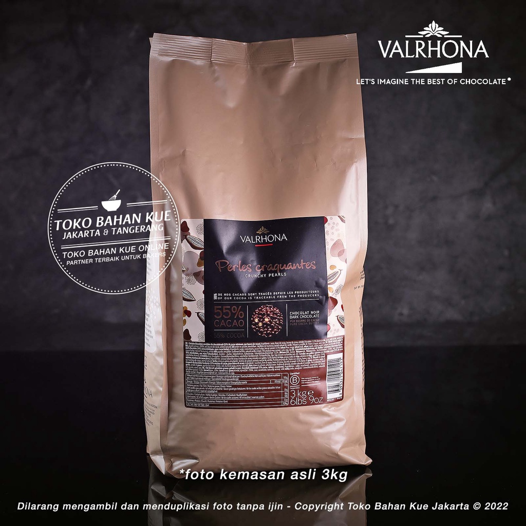 

Valrhona - Les Perles 55% 3kg Dark Chocolate Couverture Crispearls Crispy Choco Craquantes