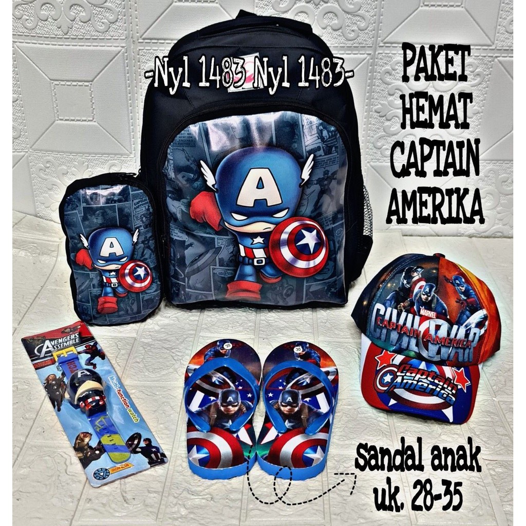 [BIG SALE] PROMO 10.10 SALE PAKET KOMPLIT 4 IN 1 HEMAT TAS RANSEL ANAK LAKI LAKI MOTIF KARAKTER SUPERHERO